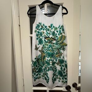 Max Studio Specialty Floral Green and White Mini Dress